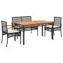 4-piece garden dining set with black synthetic rattan cushions by , Garden sets - Ref: Foro24-3213567, Price: 366,36 €, Disco...