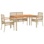 Set comedor de jardín 5 pzas con cojines ratán sintético beige de , Conjuntos de jardín - Ref: Foro24-3213586, Precio: 516,34...