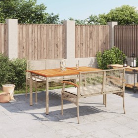 3-teilige Garten-Essgruppe mit beigen Kissen aus synthetischem Rattan von , Gartensets - Ref: Foro24-3213584, Preis: 380,99 €...