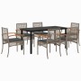 Garden dining set 7 pieces and gray synthetic rattan cushions by , Garden sets - Ref: Foro24-3213621, Price: 532,99 €, Discou...