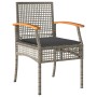 Garden dining set 7 pieces and gray synthetic rattan cushions by , Garden sets - Ref: Foro24-3213621, Price: 532,99 €, Discou...