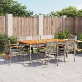 Garden dining set 7 pieces and gray synthetic rattan cushions by , Garden sets - Ref: Foro24-3213573, Price: 562,99 €, Discou...