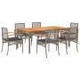 Garden dining set 7 pieces and gray synthetic rattan cushions by , Garden sets - Ref: Foro24-3213573, Price: 566,84 €, Discou...