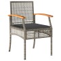 Garden dining set 7 pieces and gray synthetic rattan cushions by , Garden sets - Ref: Foro24-3213573, Price: 566,84 €, Discou...