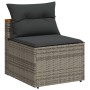 Garden sofa and cushion set 5 pieces gray acacia synthetic rattan by , Garden sets - Ref: Foro24-3213538, Price: 460,02 €, Di...