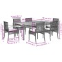 Set comedor jardín 7 pzas y cojines ratán sintético gris de , Conjuntos de jardín - Ref: Foro24-3213573, Precio: 566,84 €, De...