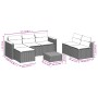 Garden sofa and cushion set 5 pieces gray acacia synthetic rattan by , Garden sets - Ref: Foro24-3213538, Price: 460,02 €, Di...