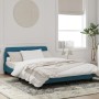 Bed frame with blue velvet headboard 140x190 cm by , Beds and slatted bases - Ref: Foro24-373176, Price: 164,54 €, Discount: %