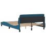 Estructura de cama con cabecero terciopelo azul 140x190 cm de , Camas y somieres - Ref: Foro24-373176, Precio: 164,54 €, Desc...