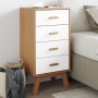 OLDEN bedside table solid white and brown pine wood by , Nightstands - Ref: Foro24-358587, Price: 97,60 €, Discount: %