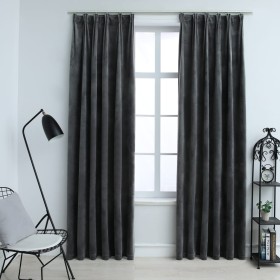 Blackout curtains and hooks 2 pcs anthracite velvet 140x245 cm by vidaXL, Curtains and curtains - Ref: Foro24-134502, Price: ...