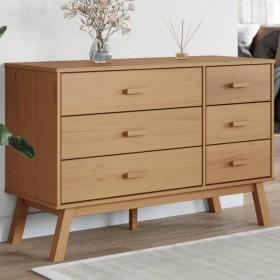 OLDEN bedside table solid brown pine wood by , Drawers - Ref: Foro24-358591, Price: 148,60 €, Discount: %