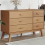 OLDEN bedside table solid brown pine wood by , Drawers - Ref: Foro24-358591, Price: 148,60 €, Discount: %