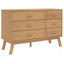 OLDEN bedside table solid brown pine wood by , Drawers - Ref: Foro24-358591, Price: 148,60 €, Discount: %