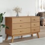 OLDEN bedside table solid brown pine wood by , Drawers - Ref: Foro24-358591, Price: 148,60 €, Discount: %