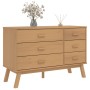 OLDEN bedside table solid brown pine wood by , Drawers - Ref: Foro24-358591, Price: 148,60 €, Discount: %