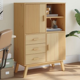 OLDEN sideboard solid brown pine wood 85x43x125 cm by , Sideboards - Ref: Foro24-358615, Price: 265,99 €, Discount: %