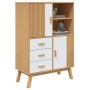 OLDEN sideboard solid pine wood brown and white 85x43x125 cm by , Sideboards - Ref: Foro24-358617, Price: 248,75 €, Discount: %