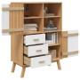 OLDEN sideboard solid pine wood brown and white 85x43x125 cm by , Sideboards - Ref: Foro24-358617, Price: 248,75 €, Discount: %