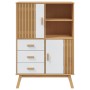 OLDEN sideboard solid pine wood brown and white 85x43x125 cm by , Sideboards - Ref: Foro24-358617, Price: 248,75 €, Discount: %