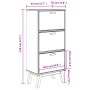 OLDEN shoe rack solid white and brown pine wood 55x35x120 cm by , Shoe racks and shoe organizers - Ref: Foro24-358620, Price:...