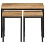 Stackable tables 3 pieces solid rough mango wood and iron by , Side tables - Ref: Foro24-372731, Price: 71,60 €, Discount: %