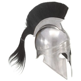 Replica of Greek warrior helmet role-playing silver steel by vidaXL, Collectible weapons - Ref: Foro24-286229, Price: 78,37 €...