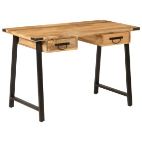 Desk with drawers solid mango wood and iron 105x55x70cm by , Office chairs - Ref: Foro24-372733, Price: 199,99 €, Discount: %