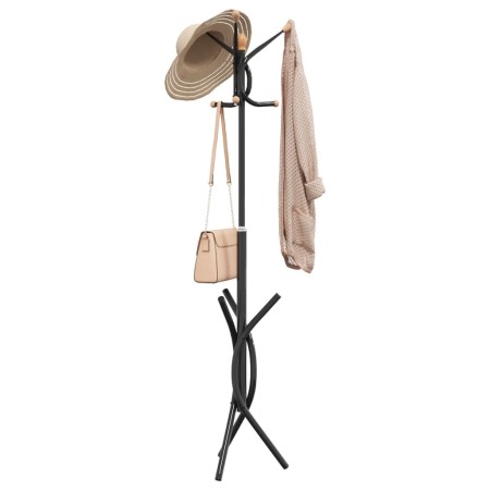 Black powder coated iron coat rack 176 cm by , Hat and coat racks - Ref: Foro24-377083, Price: 20,42 €, Discount: %