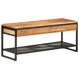 Solid acacia wood and iron shoe bench 110x35x45 cm by , Shoe racks and shoe organizers - Ref: Foro24-372744, Price: 116,99 €,...