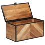 Caja de almacenaje madera maciza acacia y hierro 60x30x30 cm de , Organización y almacenamiento - Ref: Foro24-372752, Precio:...