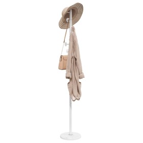 White powder coated iron coat rack 176 cm by , Hat and coat racks - Ref: Foro24-377095, Price: 39,47 €, Discount: %