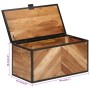 Caja de almacenaje madera maciza acacia y hierro 60x30x30 cm de , Organización y almacenamiento - Ref: Foro24-372752, Precio:...