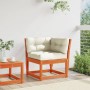 Garden corner sofa and brown pine wood cushions 73x73x78 cm by , Outdoor sofas - Ref: Foro24-844686, Price: 109,69 €, Discoun...