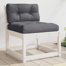 Garden sofa with solid white pine wood cushions by , Outdoor sofas - Ref: Foro24-844690, Price: 80,89 €, Discount: %