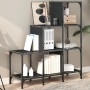 Engineered wood and black metal shelving 92x30x102 cm by , Bookcases and shelves - Ref: Foro24-845436, Price: 67,14 €, Discou...