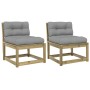 Garden sofas with cushions 2 pcs impregnated pine wood by , Outdoor sofas - Ref: Foro24-844708, Price: 148,76 €, Discount: %