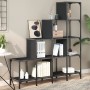 Engineered wood and black metal shelving 122x30x132 cm by , Bookcases and shelves - Ref: Foro24-845441, Price: 95,40 €, Disco...