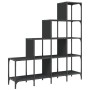 Engineered wood and black metal shelving 122x30x132 cm by , Bookcases and shelves - Ref: Foro24-845441, Price: 95,40 €, Disco...