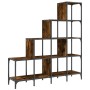 Regal aus Holzwerkstoff und geräuchertem Eichenmetall, 122 x 30 x 132 cm von , Bücherregale und Regale - Ref: Foro24-845443, ...