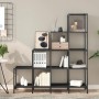 Engineered wood and black metal shelving 122x30x132 cm by , Bookcases and shelves - Ref: Foro24-845441, Price: 95,40 €, Disco...