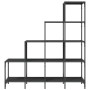 Engineered wood and black metal shelving 122x30x132 cm by , Bookcases and shelves - Ref: Foro24-845441, Price: 95,40 €, Disco...