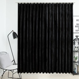 Blackout curtain with hooks black velvet 290x245 cm by vidaXL, Curtains and curtains - Ref: Foro24-134495, Price: 41,72 €, Di...