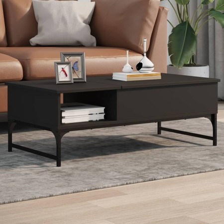 Mesa de centro de madera ingeniería y metal negro 100x50x35 cm de , Mesas de centro - Ref: Foro24-845391, Precio: 79,74 €, De...