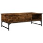 Engineered wood coffee table metal smoke oak 100x50x35 cm by , Coffee table - Ref: Foro24-845393, Price: 68,05 €, Discount: %