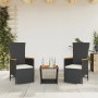 3-piece garden dining set with black synthetic rattan cushions by , Garden sets - Ref: Foro24-3277541, Price: 276,93 €, Disco...