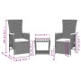 3-piece garden dining set with black synthetic rattan cushions by , Garden sets - Ref: Foro24-3277541, Price: 276,93 €, Disco...