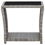 Mesa de centro de ratán sintético y vidrio gris 45x45x40 cm de vidaXL, Mesas de jardín - Ref: Foro24-46068, Precio: 59,25 €, ...