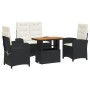 4-piece garden dining set with black synthetic rattan cushions by , Garden sets - Ref: Foro24-3277323, Price: 484,05 €, Disco...