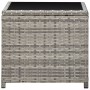 Mesa de centro de ratán sintético y vidrio gris 45x45x40 cm de vidaXL, Mesas de jardín - Ref: Foro24-46068, Precio: 59,25 €, ...